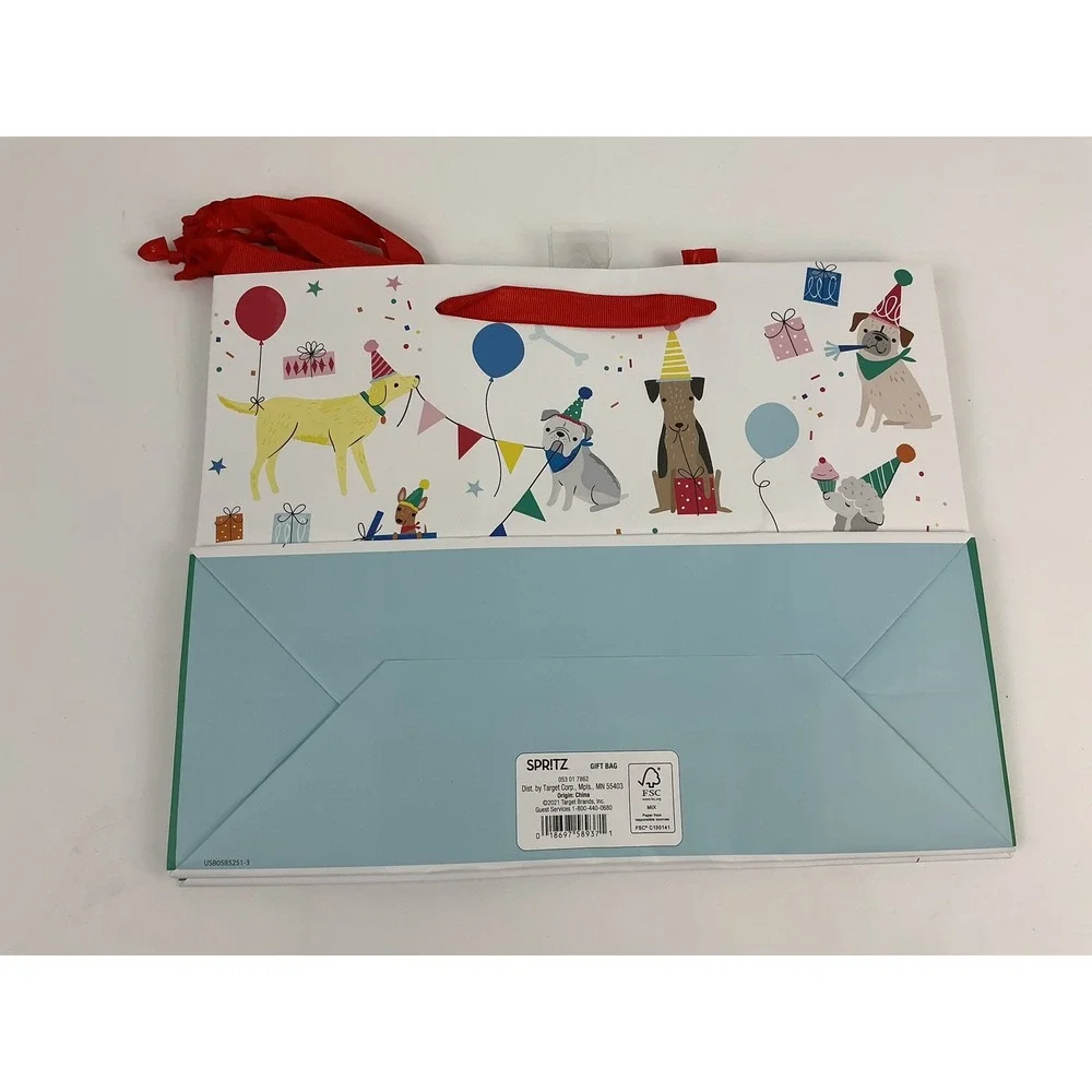Spritz Dog‎ Birthday Gift Bags Lot of 4 Large Party Bags w Handles Target